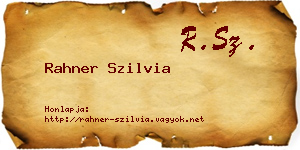 Rahner Szilvia névjegykártya