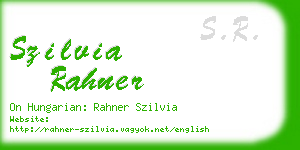 szilvia rahner business card